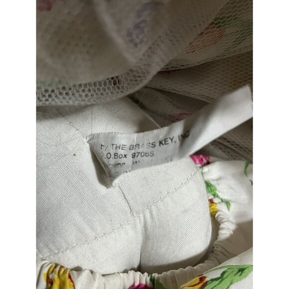 Brass Key Porcelain Doll Tulip Dress Pinafore Bonnet Pantaloons Blonde Curls 16” - Picture 7 of 8